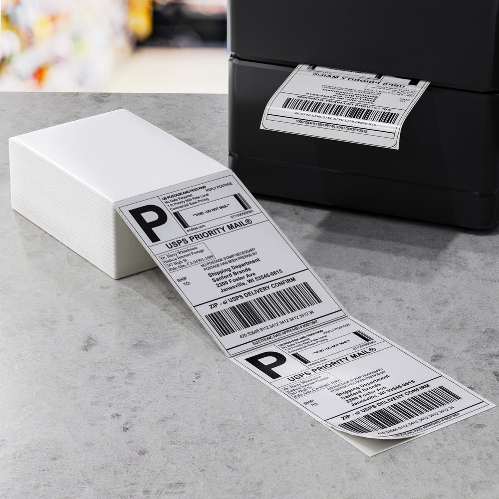 500 Sheets Direct Thermal Labels Adhesive Printer Paper Barcode Shipping Sticker