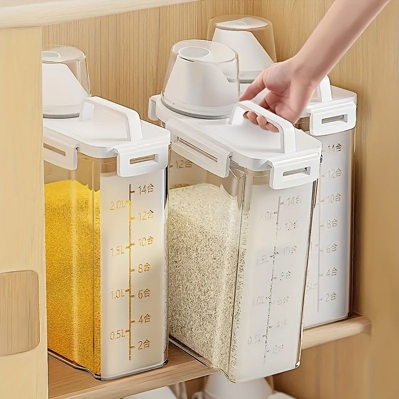 Airtight Food Containers Food Storage Containers With Lids Kitchen Storage - White - Size 3000ML