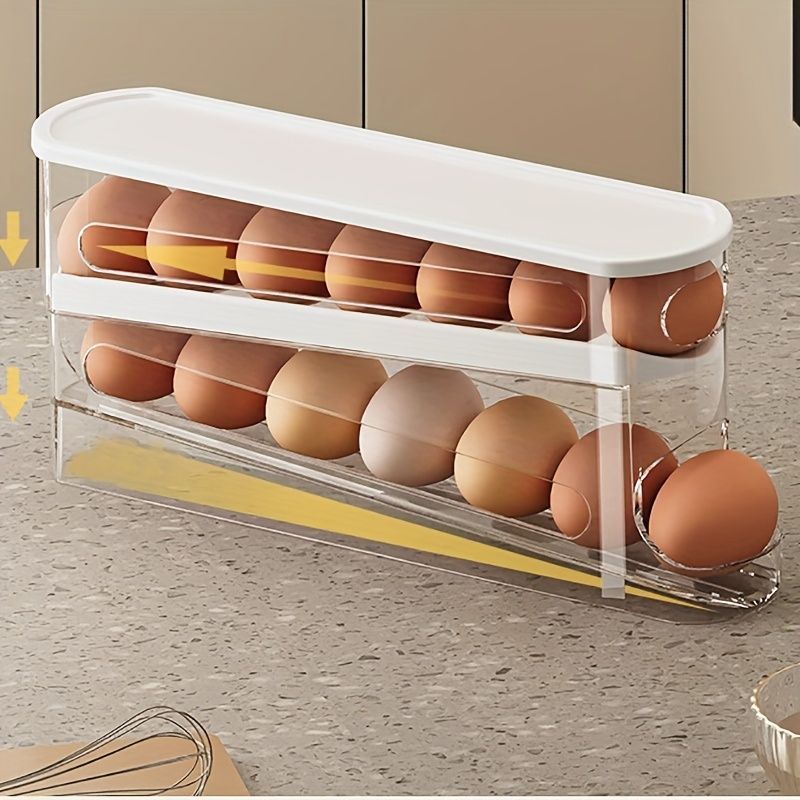 Refrigerator Egg Organizer Stackable Egg Storage Kitchen Egg Holder Egg - White - Size 01