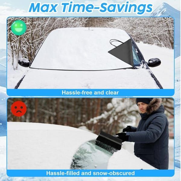 Windshield Cover 800D Oxford Fabric SUV Truck Cover Frost Resistant Waterproof - Black - Size 001