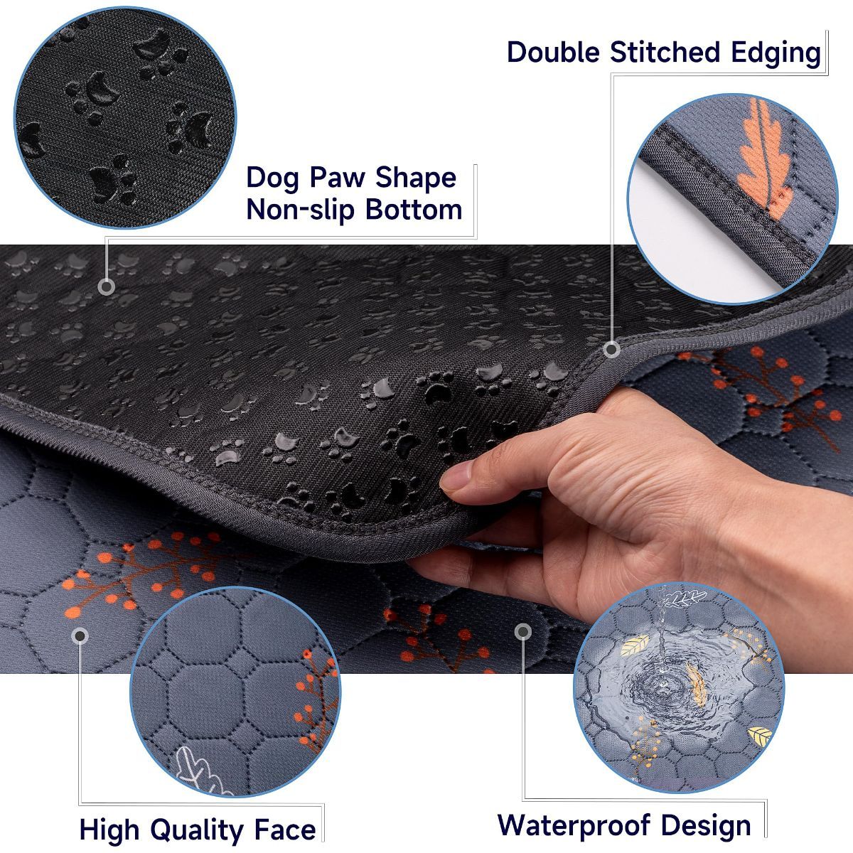 Reusable Dog Urine Pads Dog Pee Pads Absorbent Dog Pads Dog Training Pads - Dark Gray / 72in*72in