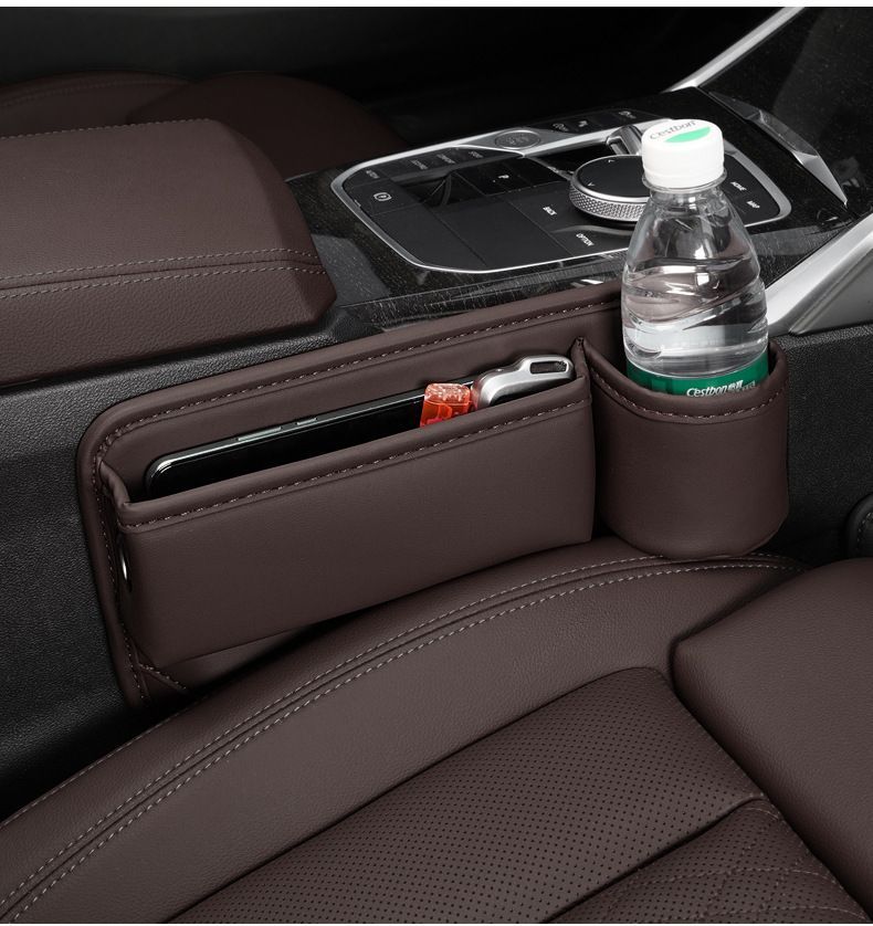 Anti-Drop Car Seat Gap Filler Organizer, Premium Leather Console Organizer, Easy Access to Phone/Keys, Universal Fit for Car SUV Truck Multi-Purpose Essentials Organizer - Black - Size 2PCS
