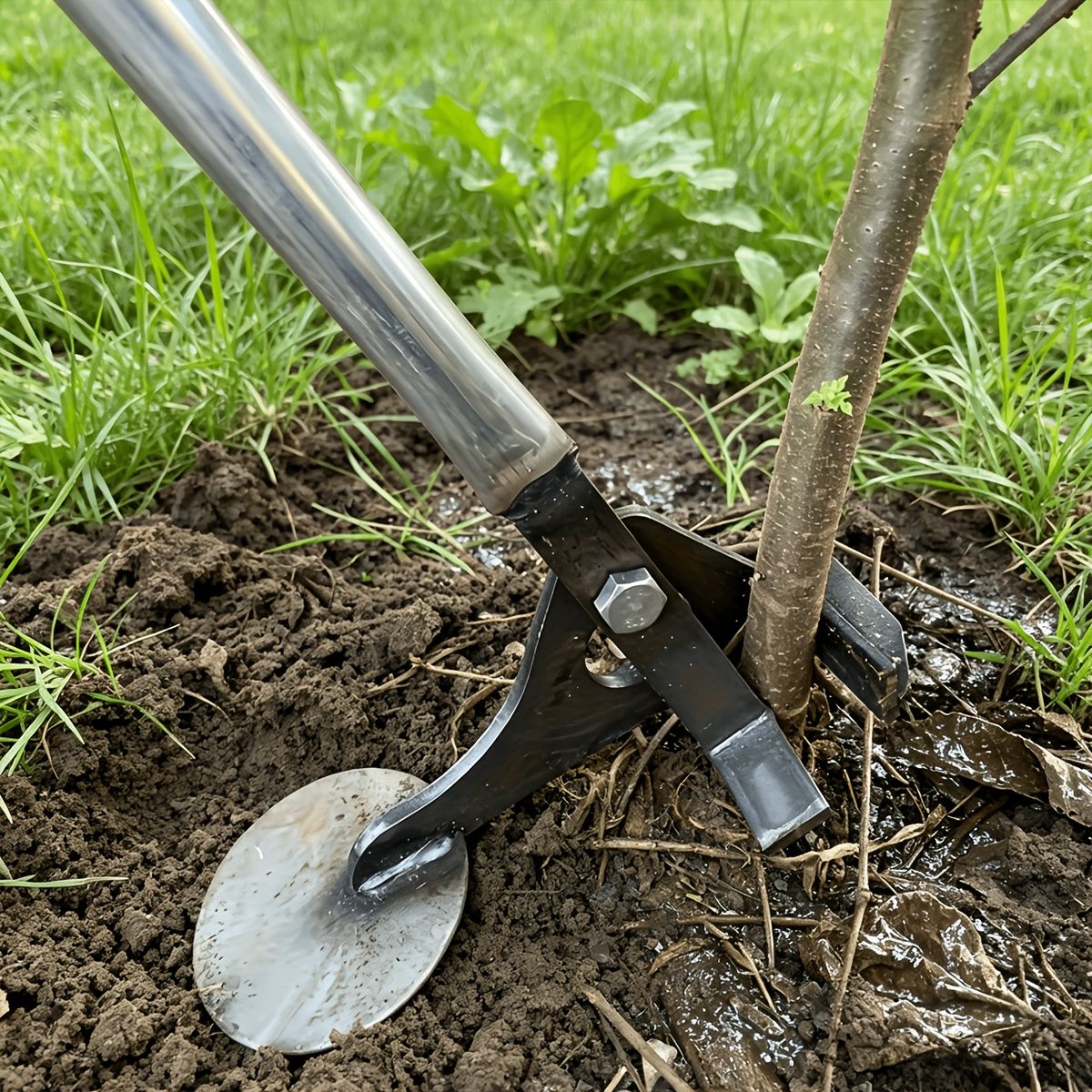 Manual Tree Root Cutter Heavy Duty for Garden and Farm Use-Grey