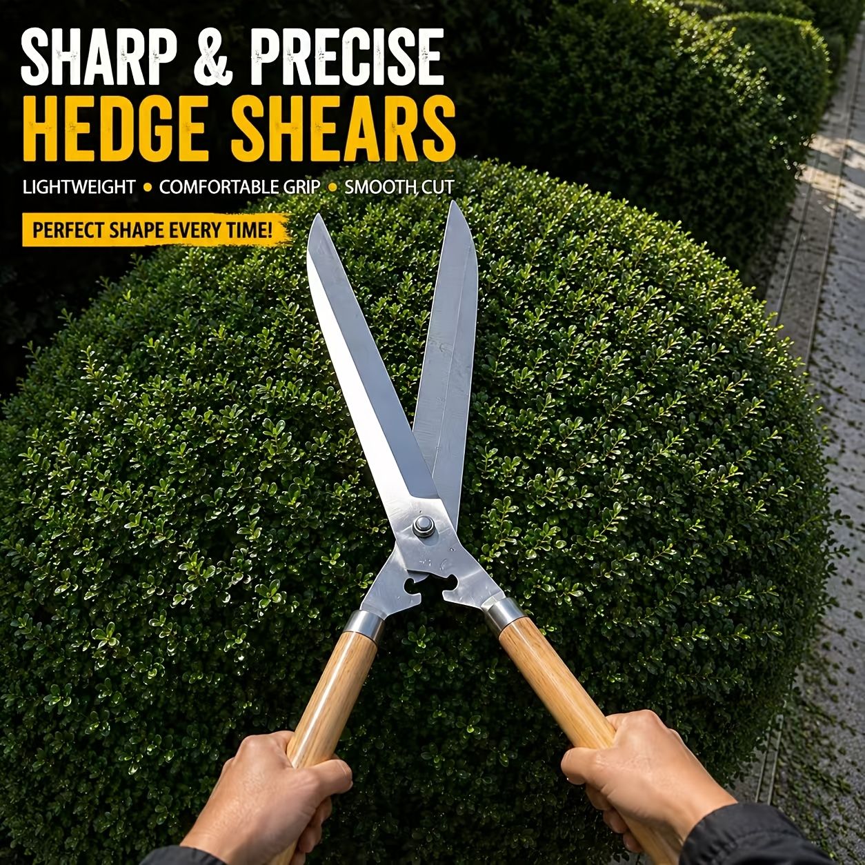 Professional Hedge Trimming Shears for Precision Garden Shaping-Beige