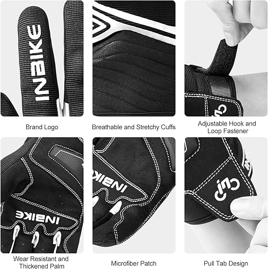Breathable Mesh Motorcycle Gloves Touchscreen with TPR Palm Pad Hard Knuckle-White-Medium