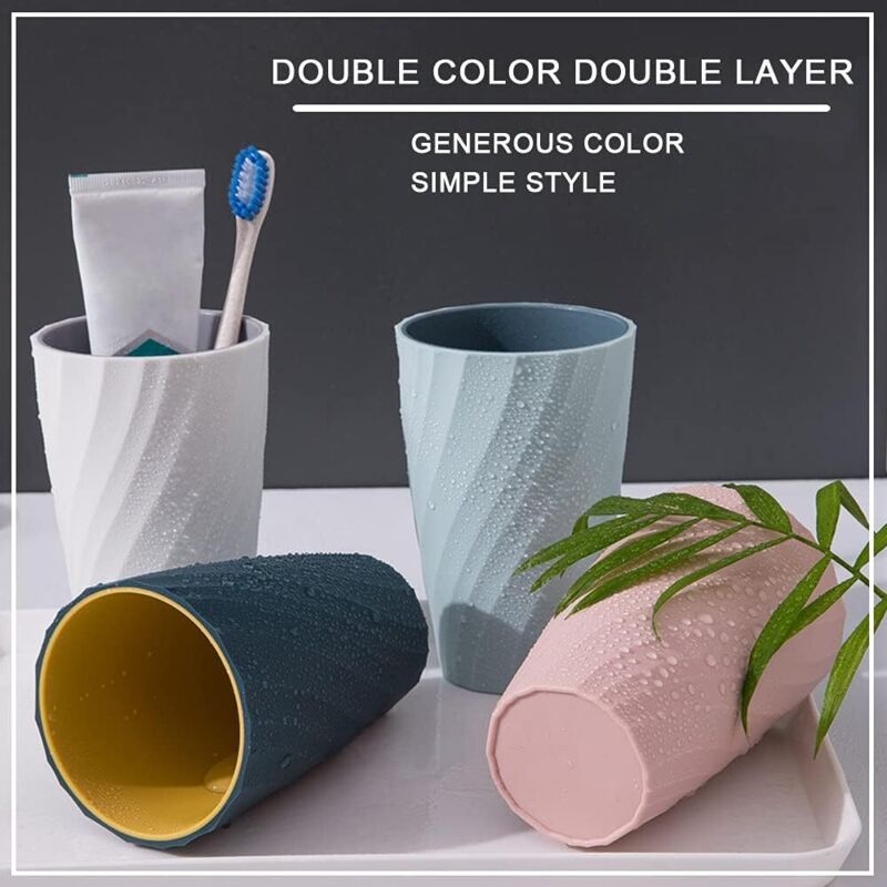 Toothbrush Holder Compatible with Oral-B, Unbreakable Soft Durable Bathroom Cup, Light Blue \u0026 Dark Blue