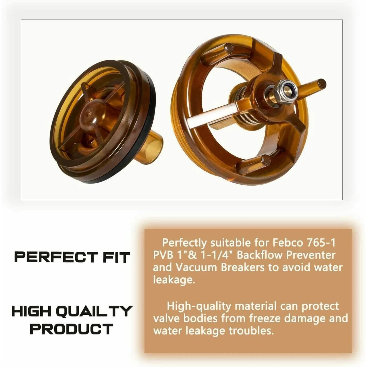 Bonnet and Poppet Repair Kit Fit for FEBCO 765-1 Inch & 1-1/4 Inch Febco Backflow Preventer and Pressure Vacuum Breaker Part 905-212 1 Pack