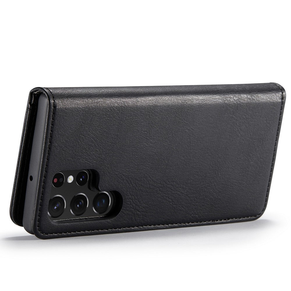 DG.MING Magnetic Wallet Case Compatible withSamsung Galaxy S22 Ultra Black 2-in-1