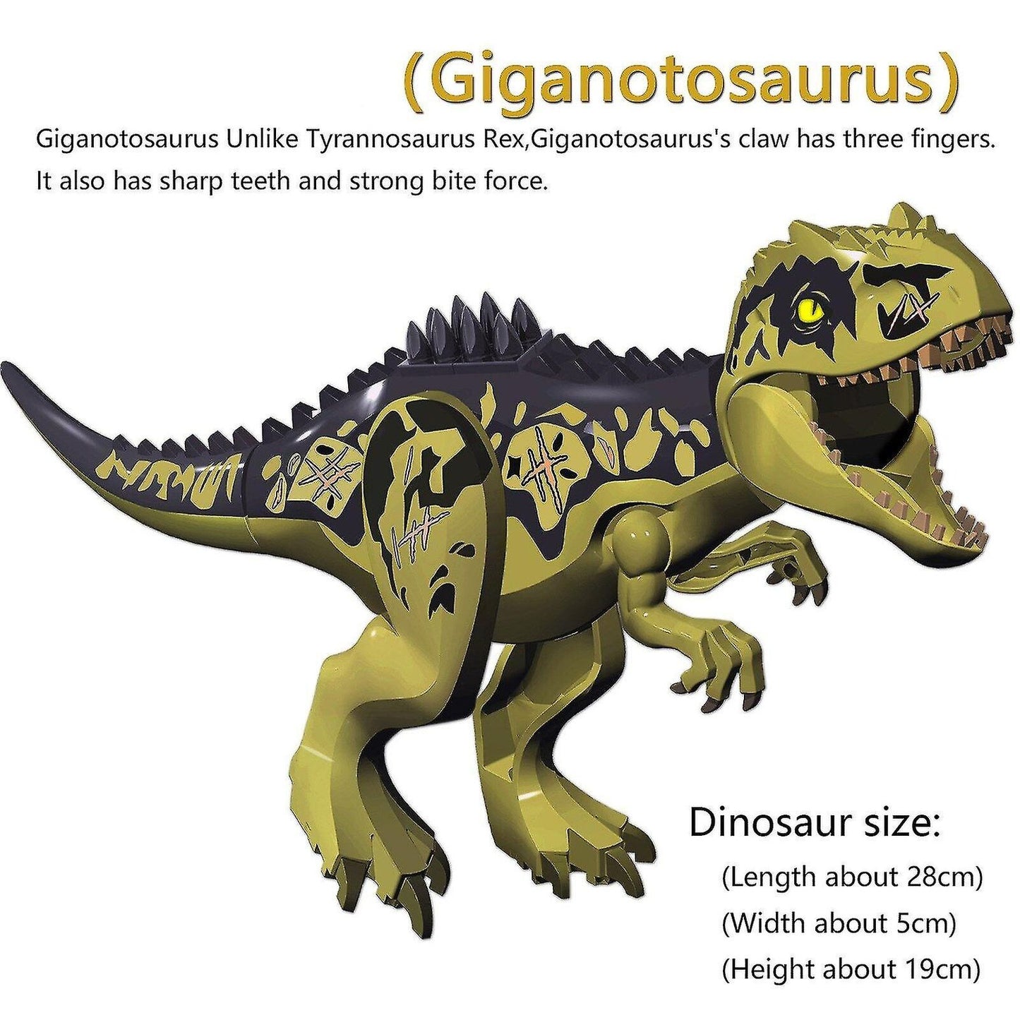 Jurassic Dinosaur World Giganotosaurus Assembled Building Blocks Animal Toys Figures Children Christmas Birthday Gifts - Perfect