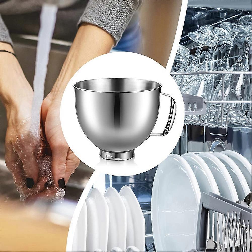 KitchenAid Mixer Bowl Stainless Steel Compatible with KitchenAid 4.5-5 Quart Tilt Head Stand Mixer Silver