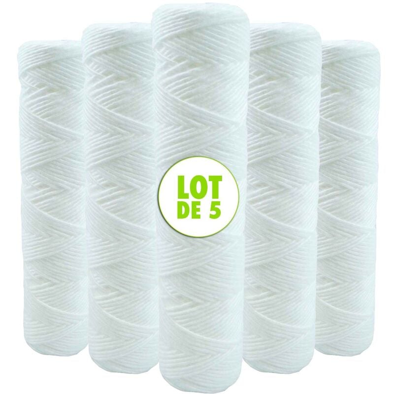9 3/4 Inch 20 Micron Anti-Sediment Water Filter Cartridges 5-Pack Compatible with 10 Inch Filter_MGF