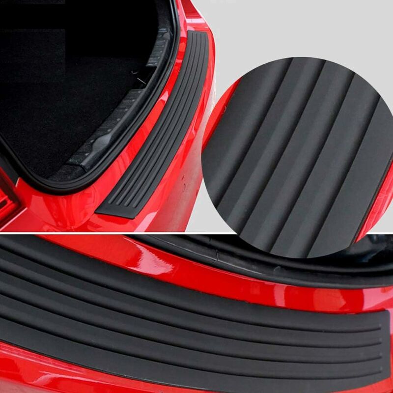 Rear Bumper Protector Guard Universal Black Rubber Anti-Scratch Trunk Door Entry Guards Accessory Trim Cover For