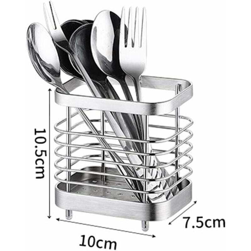 Cutlery Storage Drainer, Basket Holder For Knives, Forks, Spoons, Kitchen Utensils Cutlery Holder Stainless Steel,