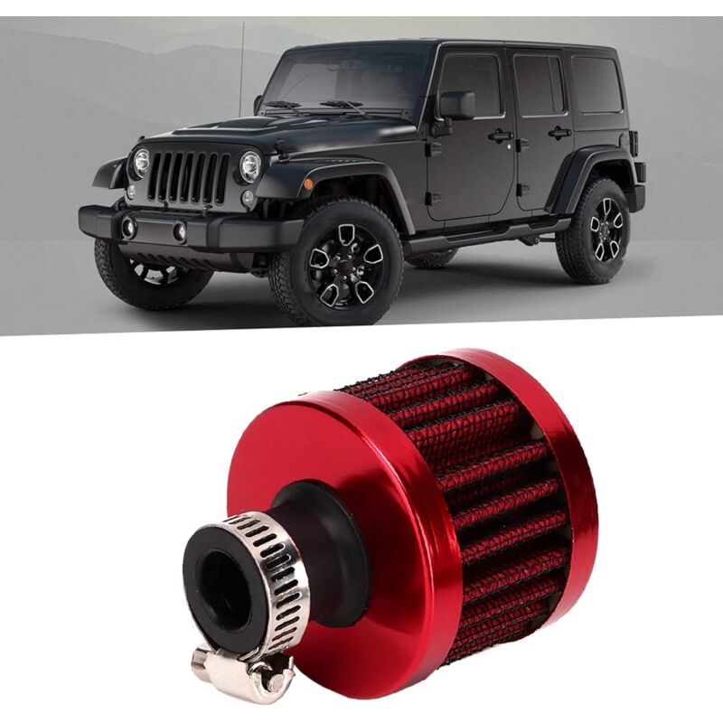 Air Filter, 25Mm 1In Mini Cold Crankcase Breather Turbo Fan Air Intake Filter For Car Motorcycle(Red)