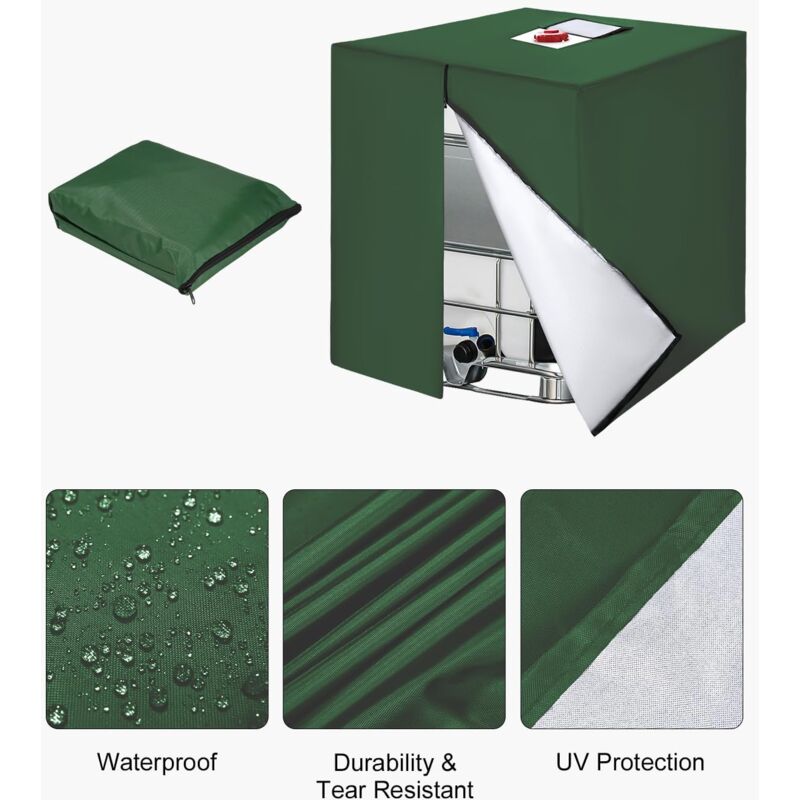 1000L Ibc Tank Cover, 420D Water Tank Cover, Anti-Uv Tank Protection Cover, Ibc Tank Protective Cover With Zipper, 120