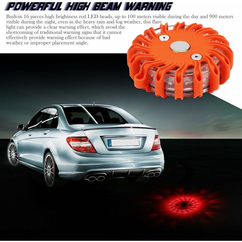 Aozbz Safety LED ROad Signal Light With 9 Flashing Modes For Cars, Caravans, Boats, Bikes,