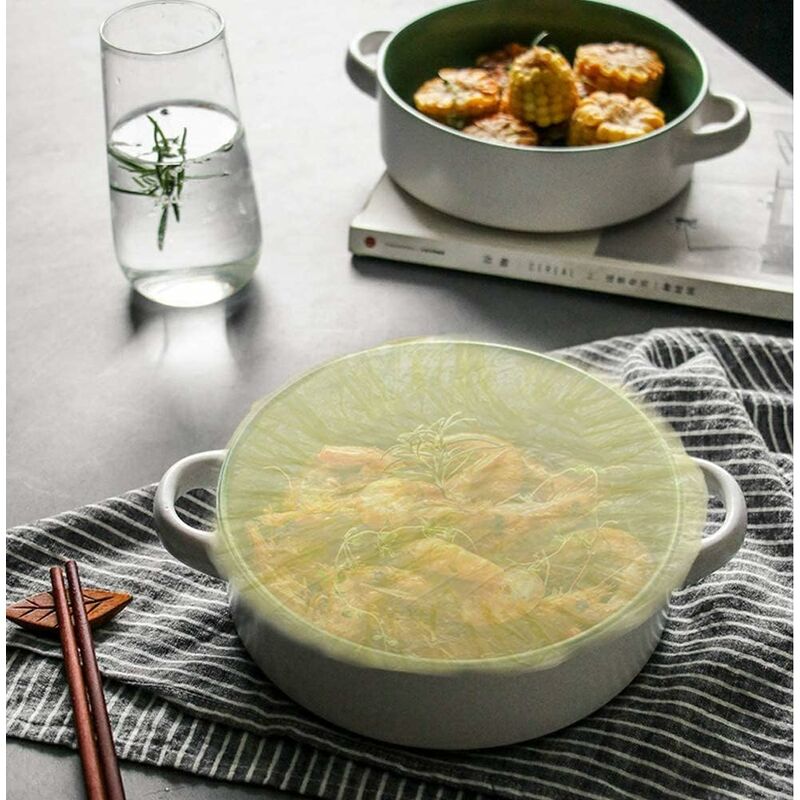 60 Pieces Food Bowl Covers Colorful Food Cover Reusable Elastic Storage Plastic Bowl Covers Dish Plate Covers For