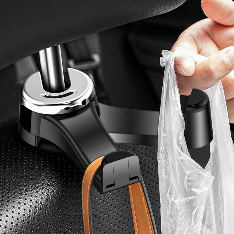 Car Headrest Hook, 2 In 1 Car Bag Holder With Phone Holder, Universal Car Interior Accessory Bag Holder, Vehicle Seat