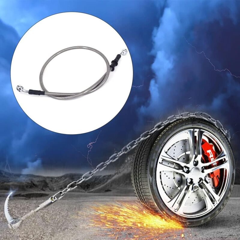 Motorcycle Brake Hose 120Cm, Hydraulic Clutch Hose Aviation Hose For Pit Bike Dirt Bike Enduro Motocross Atv Quad-Silver