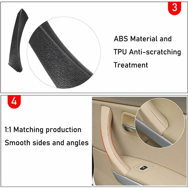 Compatible With 3 Series E90/E91/E92/E93 Door Handle, Right Passenger Door Pull Handle + Outer Cover (Fit 3 Series