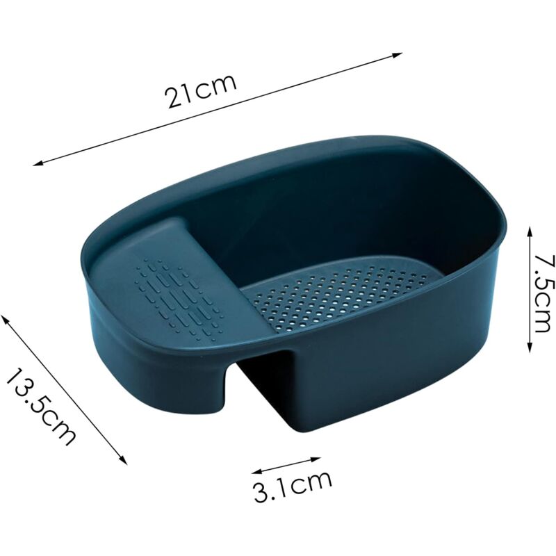 Kitchen Drain Baskets, Hanging Sink Basket Drain Holder Hanging Storage Shelf Sponge Holder Sink Drain Basket (Blue)