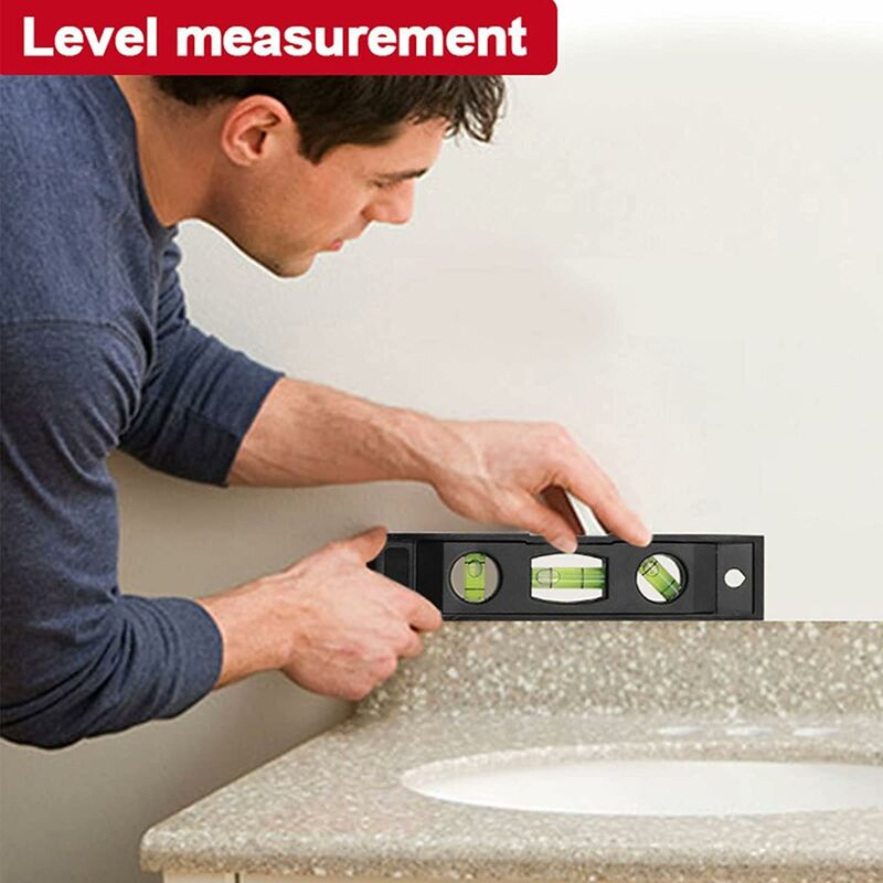 Compact Level, 3 Level Magnetic Level Bubble Measuring Tool Abs And Acrylic Level Measuring Tool