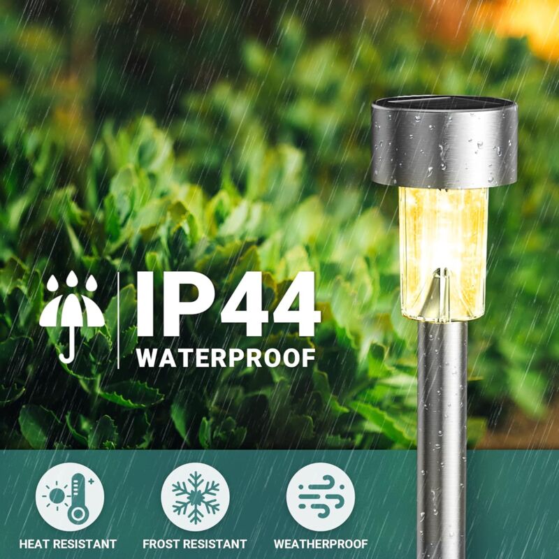 Colorful Outdoor Solar Garden Lights Stainless Steel LED Lights 12 pcs Wireless For Outdoor,4.529.5Cm