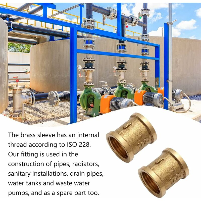 Female Straight Couplings, Female Connector Accessories, Female Connecting Pipe Threads, Female Connectors, 1/2 Brass