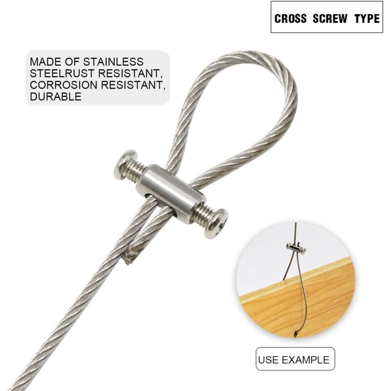 10 pcs Cable Clamps With Screw Terminal Cap, Cable Clips For 1-2Mm Diameter Cable And Wire, Double Ended Cable And