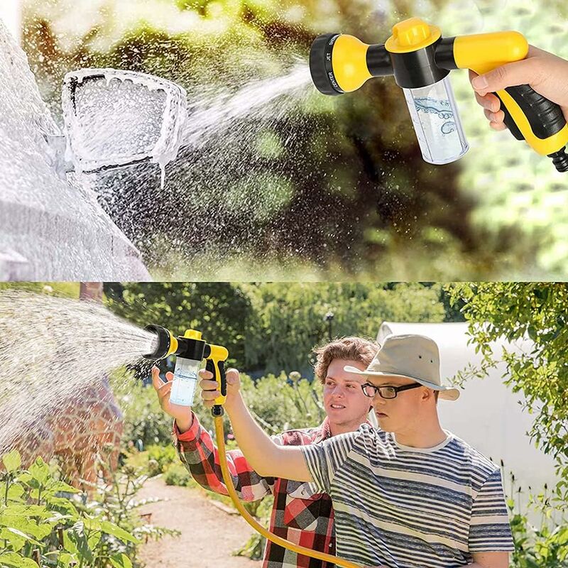 Garden Watering Gun, Watering Gun Watering Can With 8 Watering Modes, Built-In Soap Dispenser For Car Washing, Garden