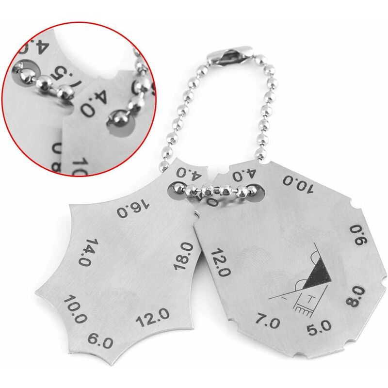 Welding Gauge, Fillet Weld, T-Joint, Throat Depth, Leg Length, Two-Piece Gauge Ruler, Made Of High Quality Stainless