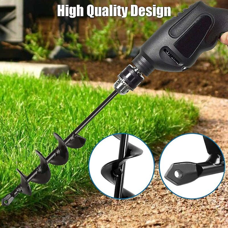 Garden Auger, Spiral Drill Gardening Tool For Planting Trees/Shrubs/Twist Drill/Planting Auger - 4×22Cm