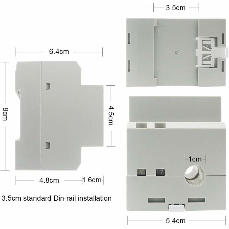 Din Rail Electricity Meter Single Phase Energy Meter Digital Voltmeter Ammeter Ac 80-300V 100A Wattmeter 1 Phase Power