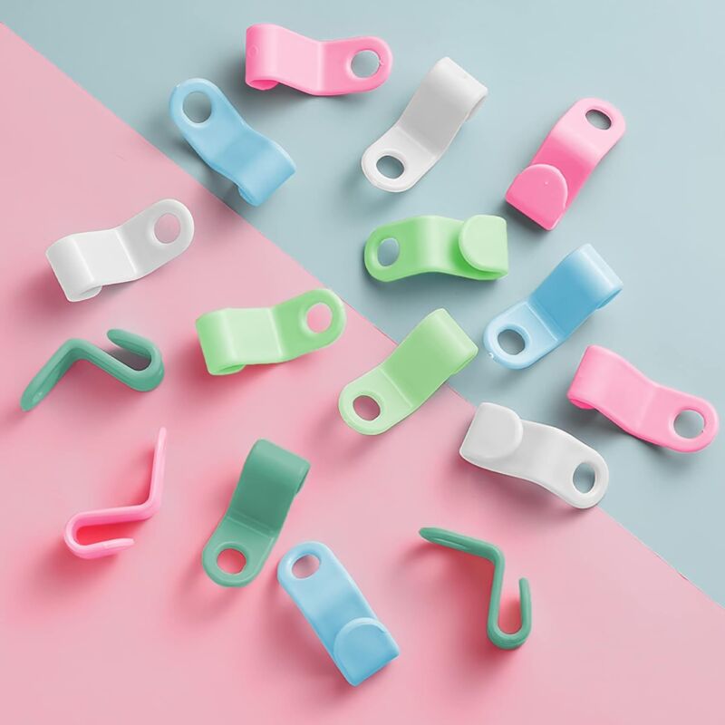 64 Pieces Hanger Hooks Plastic Hanger Connector Closet Hanger Connection Hook Perfect For Space Saving (Multi-Color)