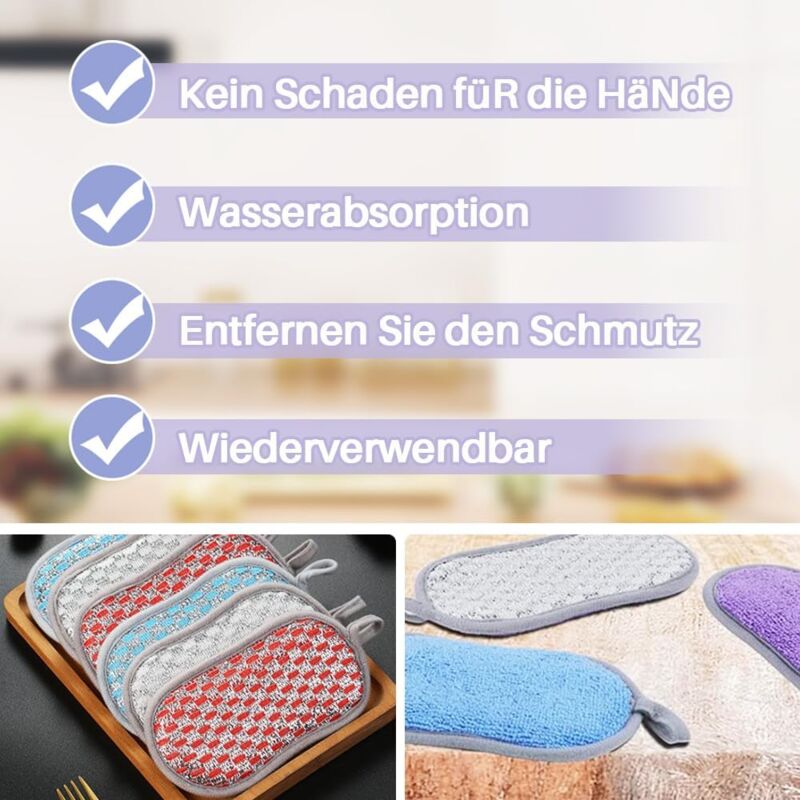 10 pcs Colorful Cleaning Sponges, Premium Non-Scratch Reusable Dishwashing Sponges For Kitchen, Bathroom, Easy Dish