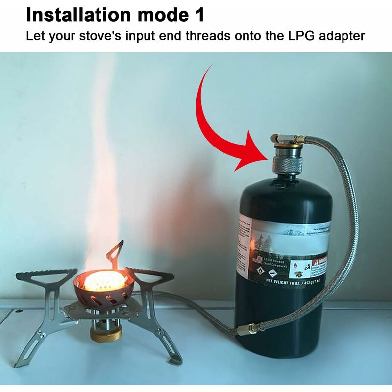 Parts Camping Stove Adapter 1 Lb Propane Small Tank Inlet Outlet Outdoor Cylinder Lpg Canister Adapter