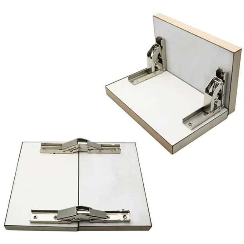 2 pcs Stainless Steel 90 Degree Folding Shelf Hinge Hidden Bracket Table Support Hinge Furniture Accessories Folding