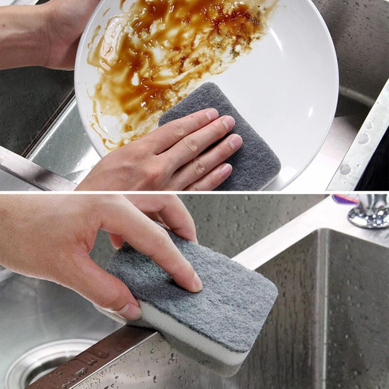 24 Pack Kitchen Cleaning Sponges Bulk, Non-Scratch Dish Sponges For Bathroom, Dishwashing, And Dishes - Gray