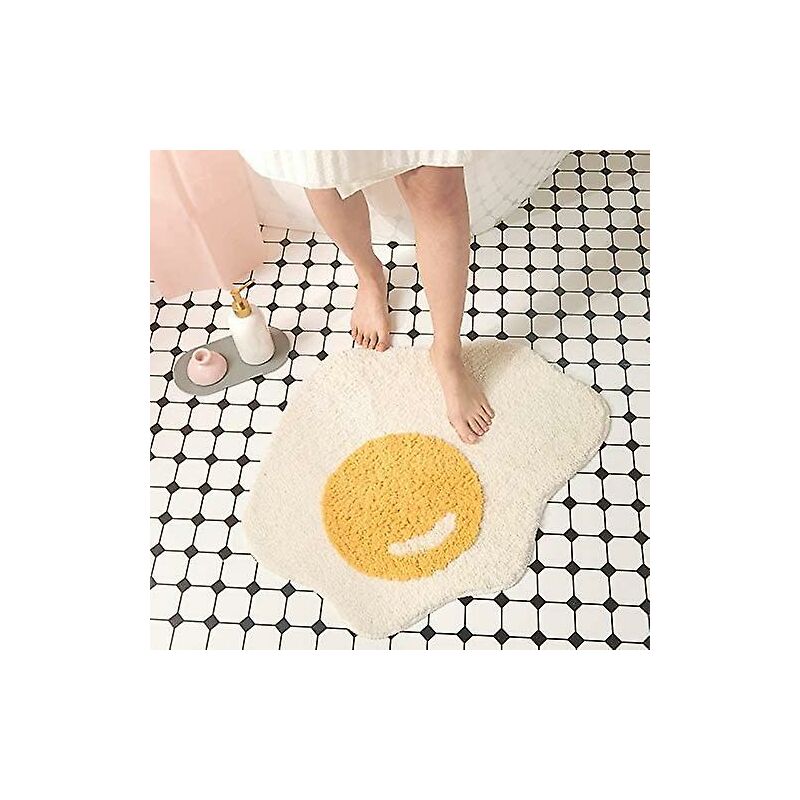 Funny Bathroom Rug Egg Pattern Entryway Kitchen Bedroom Carpet Chic Doormat,70 X 58 Cm