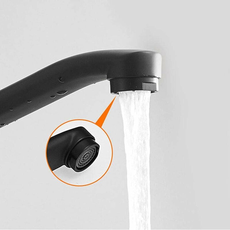 Single Handle Kitchen Faucet Wall Mounted High Quality Brass Body Black Projection 200Mm(G1/2)