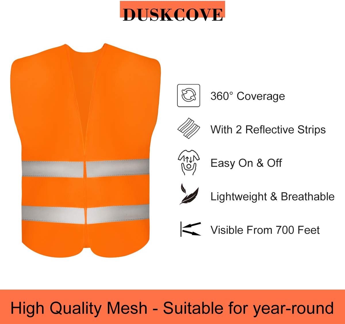 Doodadeals® 2x Adult Safety Vest - Safety Vest - Car - Orange