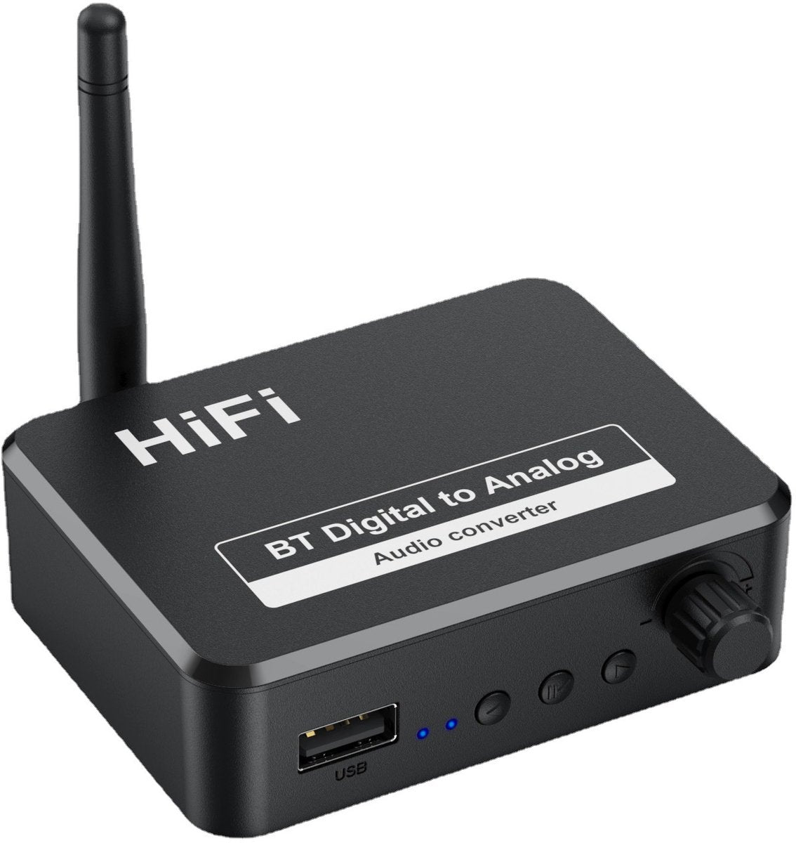 Bluetooth Receiver - Bluetooth Receiver for Audio - BT 5.3 - SPDIF/Optical/RCA Output - B35T - Black