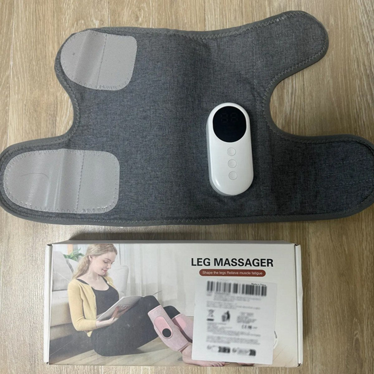 Leg massager - Calf massager - Leg massager for blood circulation - Cordless massage - Air compression - Relieves leg pain - Adjustable intensity (grey)