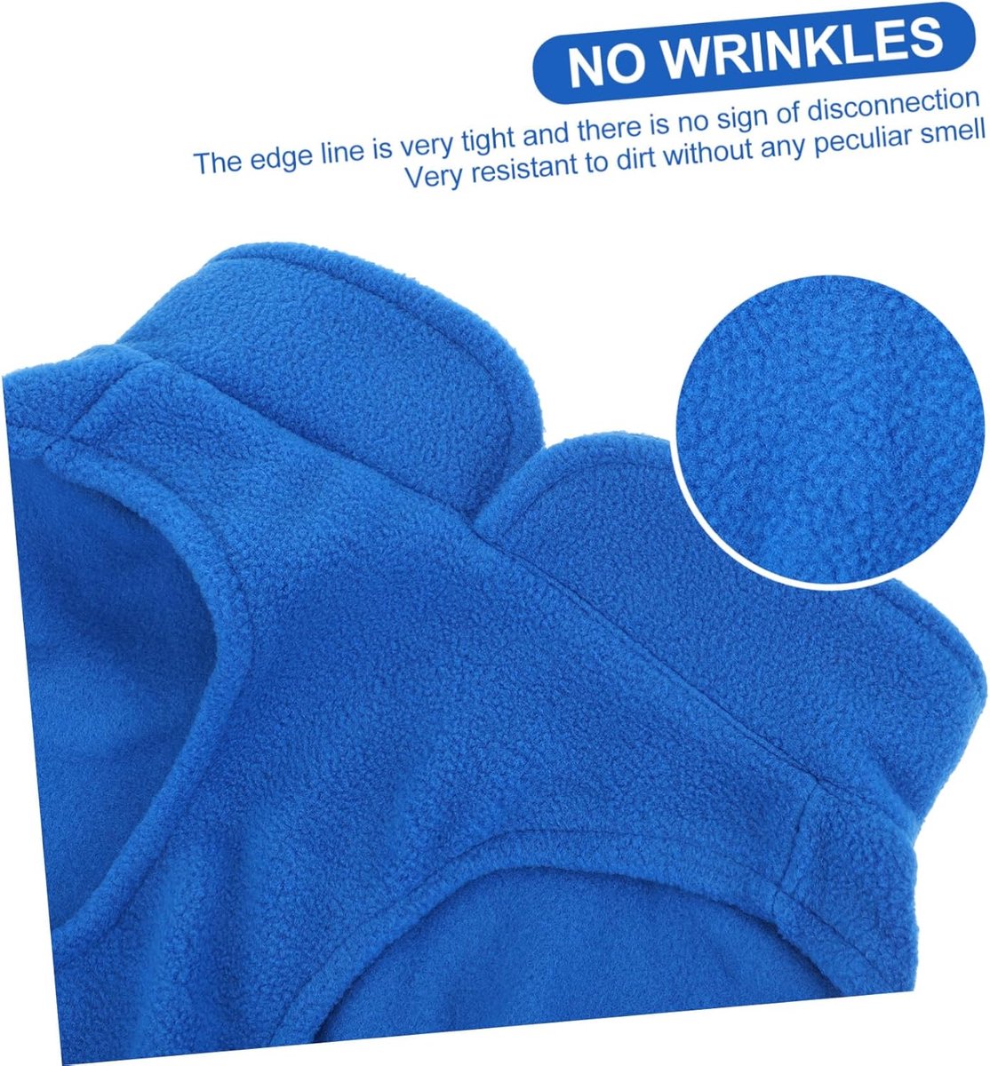 Dog Coat - Fleece Vest - Dog Sweater - Warm Winter Coat - Pull-On Fleece Coat - Leash with Ring - Perfect for Small and Medium Dogs - Blue - Size L