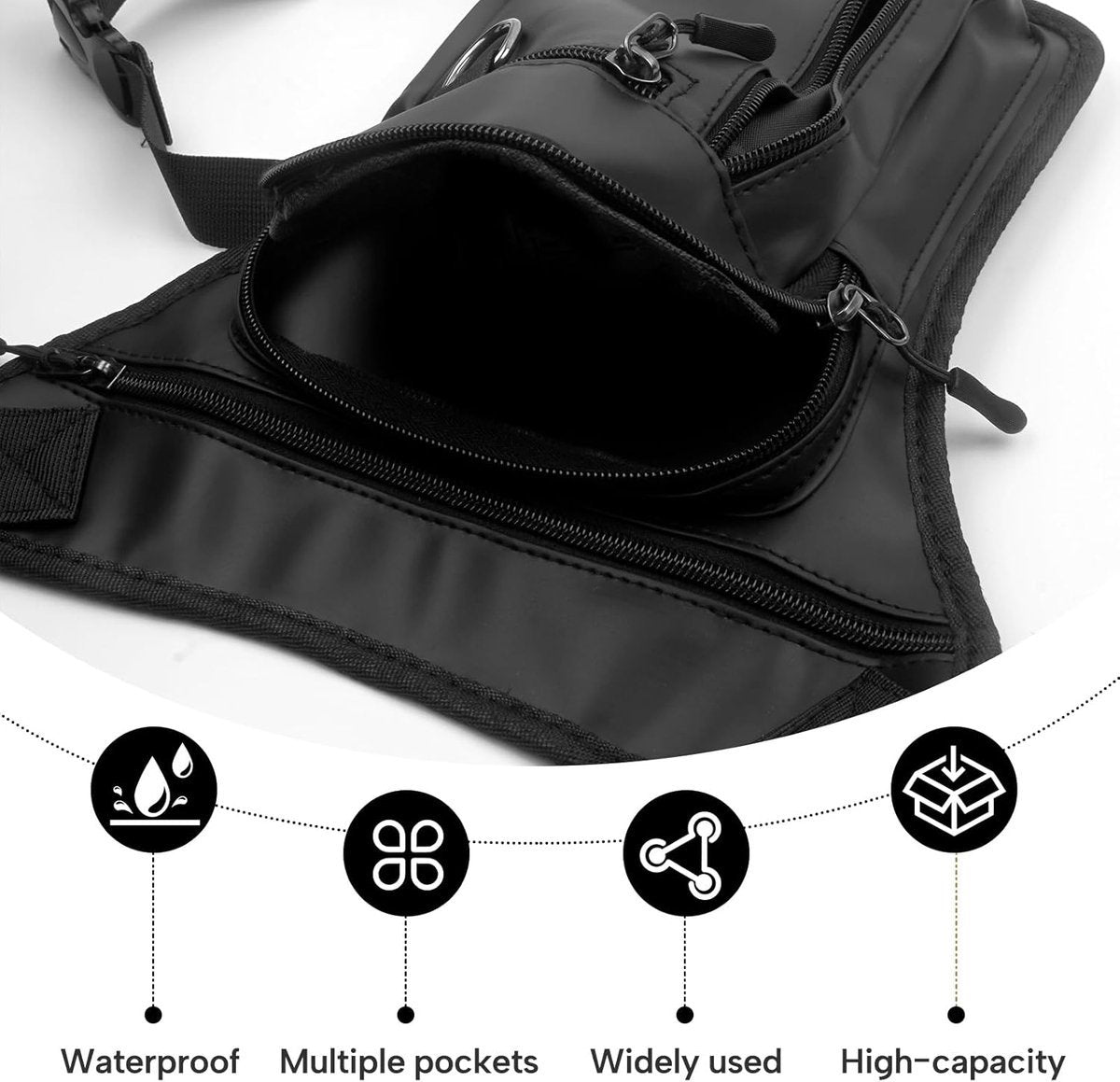Waterproof Outdoor Waist and Leg Bag with Adjustable Straps for Men and Women - Blauw