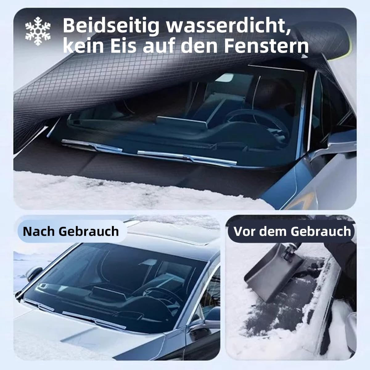 Frost-resistant covers - Windshield cover - With door handles - Foldable - Protects against snow, ice and dust