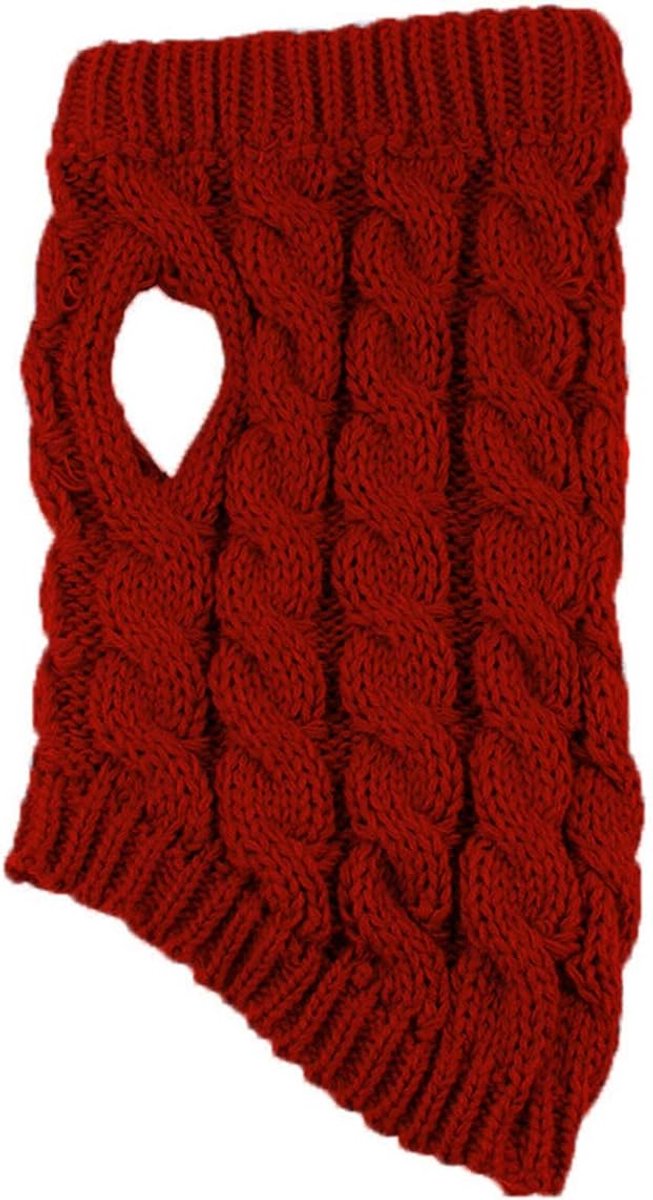 Dog Coat - Dog Sweater Vest - Warm Dog Coat - Winter Dog Sweater - Soft Knitted Wool Dog Clothes - Crochet Coat - Perfect for Small Dogs - Medium-Sized Dogs - Size XL - Red
