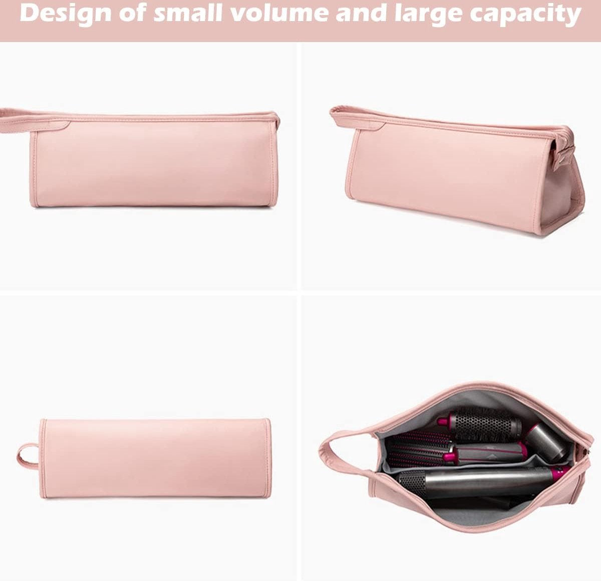 Travel Kit - Hair Dryer Toiletry Bag - Women's Toiletry Bag - Travel Kit - Baby Clothes Accessories for Hair Curlers - Pink - 35 x 13 x 14.5 cm - PU