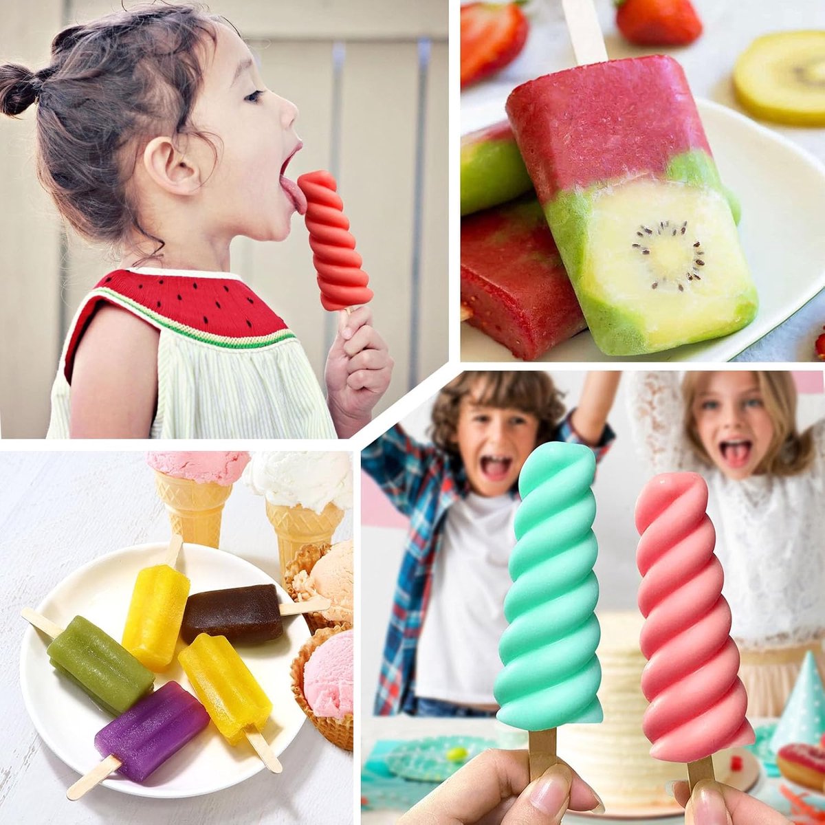 9-Cavity Ice Cream Mold - Silicone Ice Cream Mold - Ice Cream Mold - Reusable Ice Cream Mold - Easy to Disassemble - BPA-Free Ice Cream Maker for Kids - Ice Cream Mold - DIY Ice Cream Mold - Blue