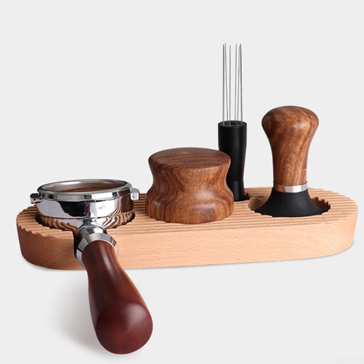 Espresso press holder - Espresso press holder - 58mm wooden coffee press holder - Espresso tools for kitchens, cafes and restaurants